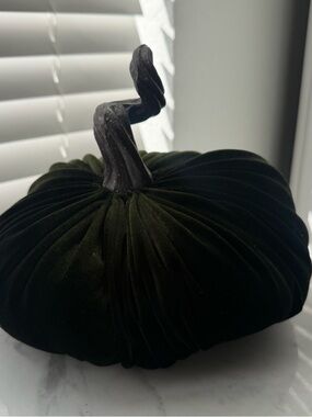 NWOT “Hobby Lobby” Velvet Decorative Dark Green Pumpkin